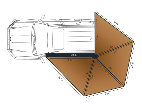 Rainger Duo 270 Degree Awning - 2.5M